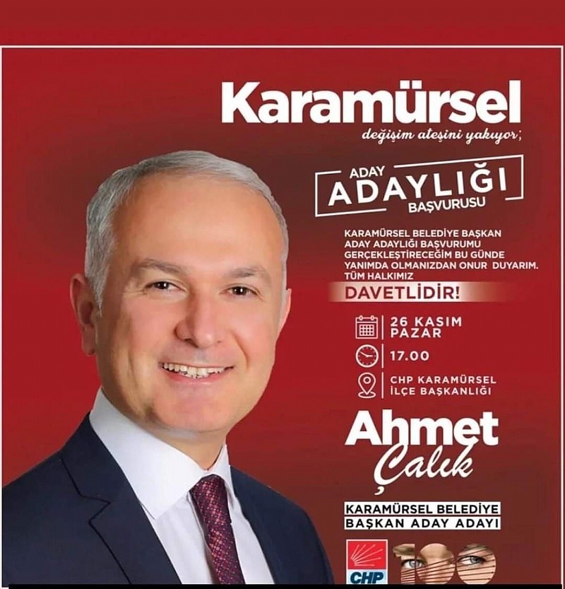 Ahmet Çalık ,CHP Karamürsel Belediye Başkan Aday Adaylığı Başvurusunu Yapıyor