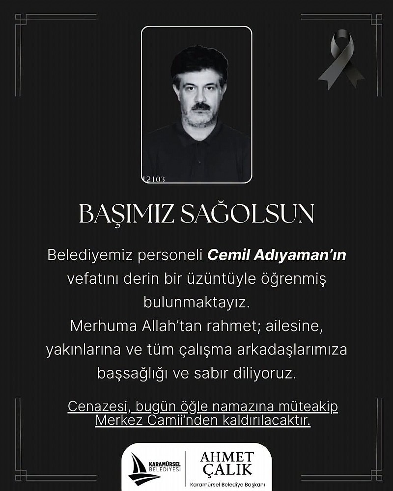 Cemil Adıyaman vefat etti	