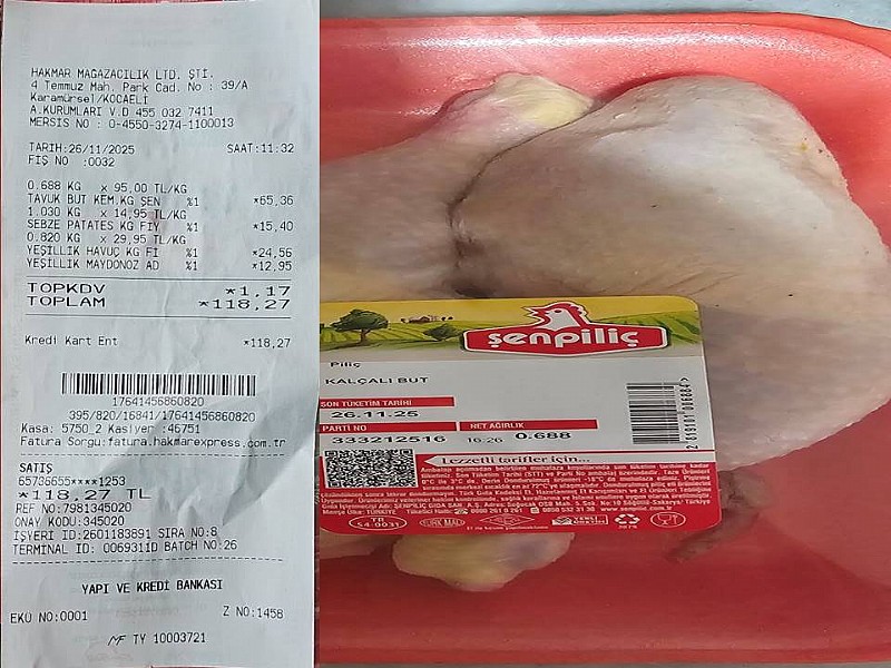 Karamürsel'de marketler zincirinde tavuk ürünü son kullanma gününde vatandaşa satıyor