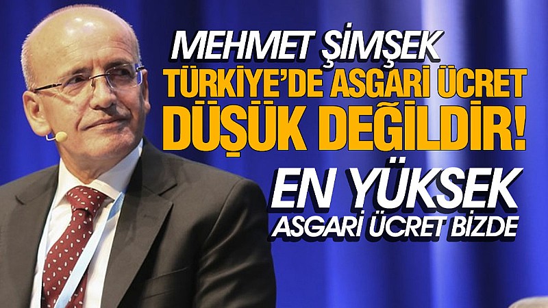 Maliye ve Hazine Bakanı Mehmet Şimşek “ Türkiye de asgari ücret çok yüksek “ dedi