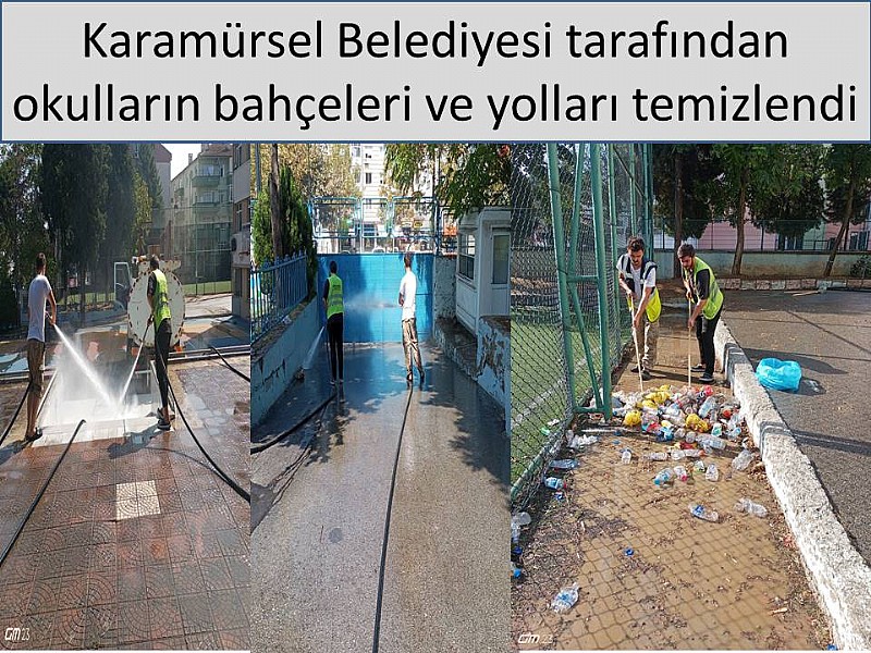 Yeni öğretim yılı öncesi Karamürsel’de okulların bahçeleri ve yolları temizlendi