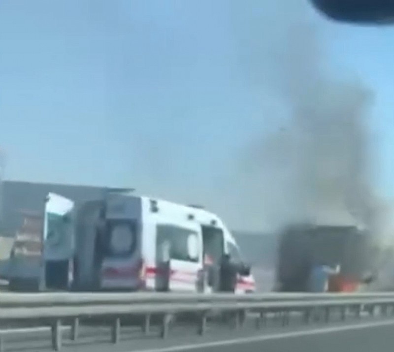 Osmangazi Köprüsünde Araç Yangını	