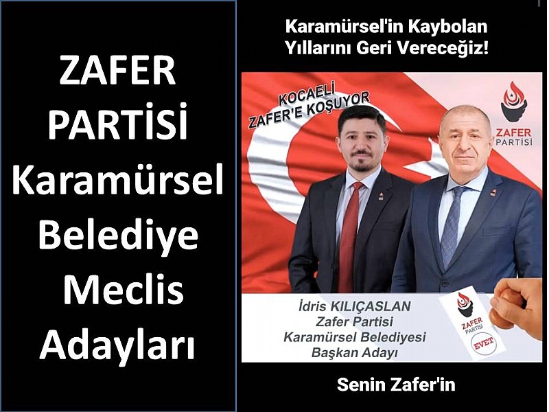 ZAFER PARTİSİ Karamürsel Belediye Meclis Adayları Belirlendi